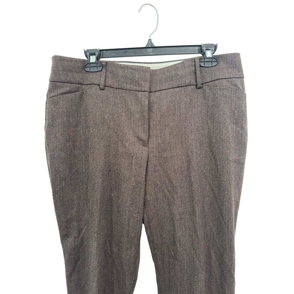 LOFT Julie Dress Pants Brown Heathered Straight Leg Career Trousers Sz 12 Chic - Picture 3 of 8